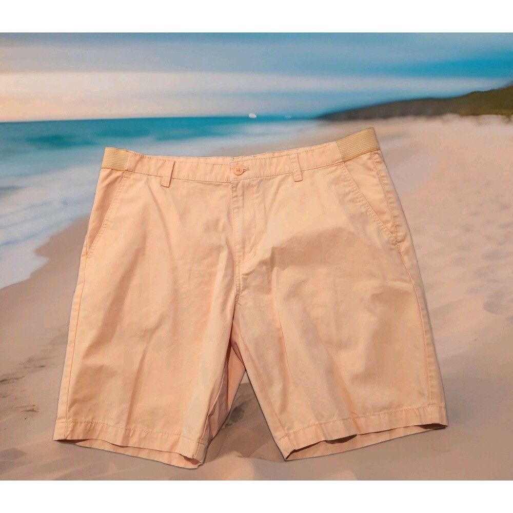 ISLAND REPUBLIC  FLAT FRONT COTTON CHINO CASUAL SHORTS IN MENS SZ 38 STRETCH GUC